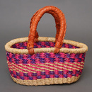 (ブルキナファソ)　楕円マルシェバスケット　(S)　No.7