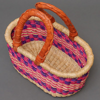 (ブルキナファソ)　楕円マルシェバスケット　(S)　No.7