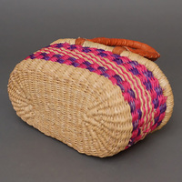 (ブルキナファソ)　楕円マルシェバスケット　(S)　No.7