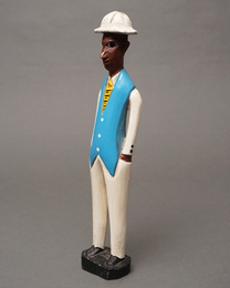 (コートジボワール)　コロン人形　Mサイズ　No.38　水色ベストの紳士