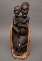 (タンザニア)　マコンデ　母子像　黒檀彫刻　 55cm