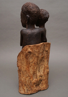 (タンザニア)　マコンデ　母子像　黒檀彫刻　 55cm