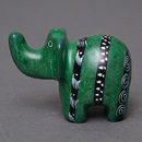 ソープストーン置物　ミニゾウさん　グリーン系　ミニ　Sサイズ　※柄アソート