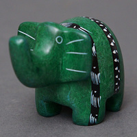 ソープストーン置物　ミニゾウさん　グリーン系　ミニ　Sサイズ　※柄アソート