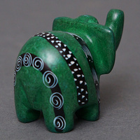 ソープストーン置物　ミニゾウさん　グリーン系　ミニ　Sサイズ　※柄アソート