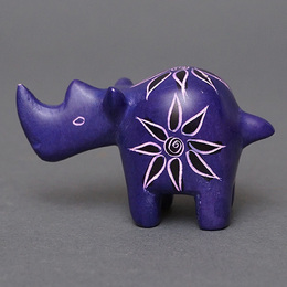 ソープストーン置物　ミニサイさん　パープル系　ミニ　Sサイズ　※柄アソート