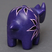 ソープストーン置物　ミニサイさん　パープル系　ミニ　Sサイズ　※柄アソート