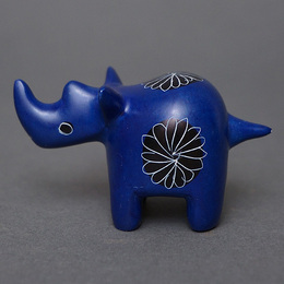 ソープストーン置物　ミニサイさん　ネイビー系　ミニ　Sサイズ　※柄アソート