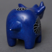 ソープストーン置物　ミニサイさん　ネイビー系　ミニ　Sサイズ　※柄アソート