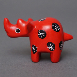 ソープストーン置物　ミニサイさん　レッド系　ミニ　Sサイズ　※柄アソート