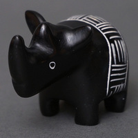 ソープストーン置物　ミニサイさん　ブラック系　ミニ　Sサイズ　※柄アソート