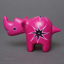 ソープストーン置物　ミニサイさん　ピンク系　ミニ　Sサイズ　※柄アソート