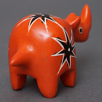 ソープストーン置物　ミニサイさん　オレンジ系　ミニ　Sサイズ　※柄アソート