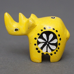 ソープストーン置物　ミニサイさん　イエロー系　ミニ　SSサイズ　※柄アソート