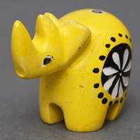 ソープストーン置物　ミニサイさん　イエロー系　ミニ　SSサイズ　※柄アソート