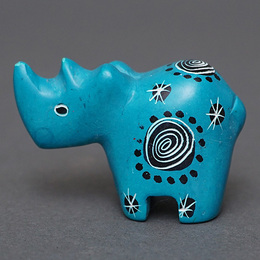 ソープストーン置物　ミニサイさん　スカイブルー系　ミニ　SSサイズ　※柄アソート