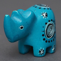 ソープストーン置物　ミニサイさん　スカイブルー系　ミニ　SSサイズ　※柄アソート