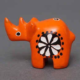 ソープストーン置物　ミニサイさん　オレンジ系　ミニ　SSサイズ　※柄アソート