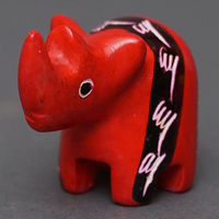 ソープストーン置物　ミニサイさん　レッド系　ミニ　SSサイズ　※柄アソート