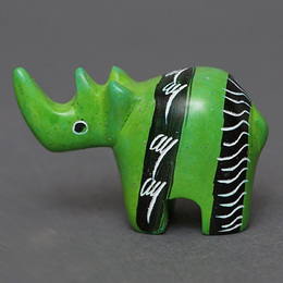 ソープストーン置物　ミニサイさん　グリーン系　ミニ　SSサイズ　※柄アソート