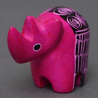 ソープストーン置物　ミニサイさん　ピンク系　ミニ　SSサイズ　※柄アソート