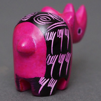 ソープストーン置物　ミニサイさん　ピンク系　ミニ　SSサイズ　※柄アソート