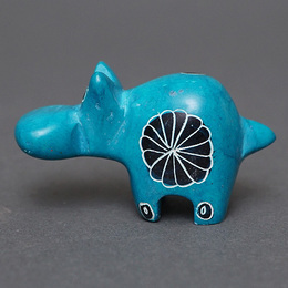 ソープストーン置物　ミニカバさん　スカイブルー系　ミニ　SSサイズ　※柄アソート