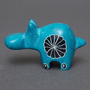 ソープストーン置物　ミニカバさん　スカイブルー系　ミニ　SSサイズ　※柄アソート