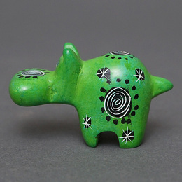 ソープストーン置物　ミニカバさん　グリーン系　ミニ　SSサイズ　※柄アソート