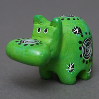 ソープストーン置物　ミニカバさん　グリーン系　ミニ　SSサイズ　※柄アソート