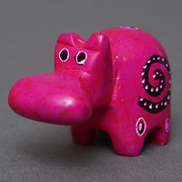 ソープストーン置物　ミニカバさん　ピンク系　ミニ　SSサイズ　※柄アソート