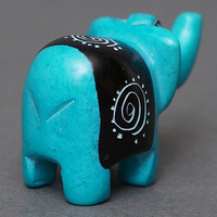 ソープストーン置物　ミニゾウさん　スカイブルー系　ミニ　SSSサイズ　※柄アソート