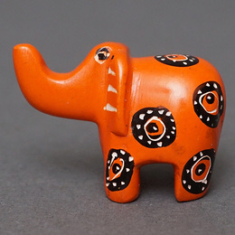 ソープストーン置物　ミニゾウさん　オレンジ系　ミニ　SSSサイズ　※柄アソート