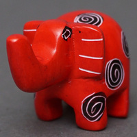 ソープストーン置物　ミニゾウさん　レッド系　ミニ　SSSサイズ　※柄アソート