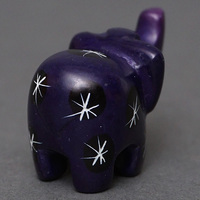 ソープストーン置物　ミニゾウさん　ブラックパープル系　ミニ　SSSサイズ　※柄アソート