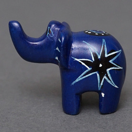 ソープストーン置物　ミニゾウさん　ブルー系　ミニ　SSSサイズ　※柄アソート