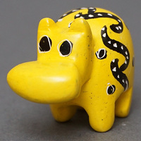 ソープストーン置物　ミニカバさん　イエロー系　ミニ　SSSサイズ　※柄アソート