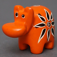 ソープストーン置物　ミニカバさん　オレンジ系　ミニ　SSSサイズ　※柄アソート