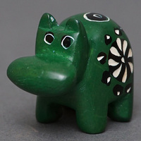 ソープストーン置物　ミニカバさん　グリーン系　ミニ　SSSサイズ　※柄アソート