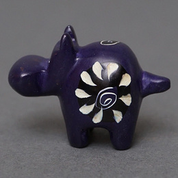 ソープストーン置物　ミニカバさん　ブラックパープル系　ミニ　SSSサイズ　※柄アソート