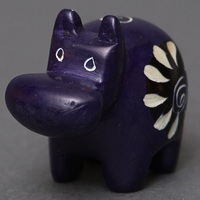 ソープストーン置物　ミニカバさん　ブラックパープル系　ミニ　SSSサイズ　※柄アソート