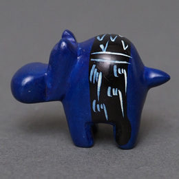 ソープストーン置物　ミニカバさん　ブルー系　ミニ　SSSサイズ　※柄アソート