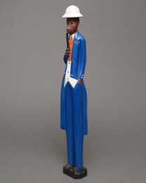 (コートジボワール)　コロン人形　XLサイズ　No.25　パイプをふかす紳士