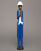 (コートジボワール)　コロン人形　XLサイズ　No.25　パイプをふかす紳士
