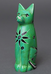 ソープストーン置物　猫さん　16番