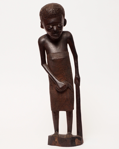 アフリカ　タンザニア？　木彫り人形 アフリカ民族楽器・アフリカ雑貨店 BOGOLANMarket / (タンザニア) 黒檀