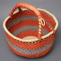 (ブルキナファソ)　半球マルシェバスケット　カラー　Lサイズ　No.6