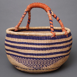 (ブルキナファソ)　半球マルシェバスケット　カラー　Lサイズ　No.7