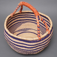 (ブルキナファソ)　半球マルシェバスケット　カラー　Lサイズ　No.7