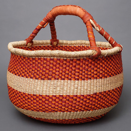 (ブルキナファソ)　半球マルシェバスケット　カラー　Lサイズ　No.8